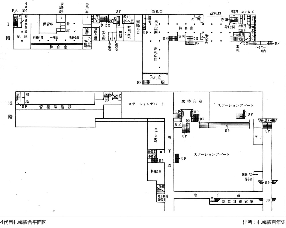 4代目札幌駅舎平面図